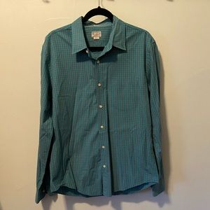 J. Crew Blue and grey checked button up